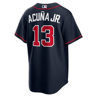 Atlanta Braves Ronald Acuña Jr. Navy Alternate Replica Jersey