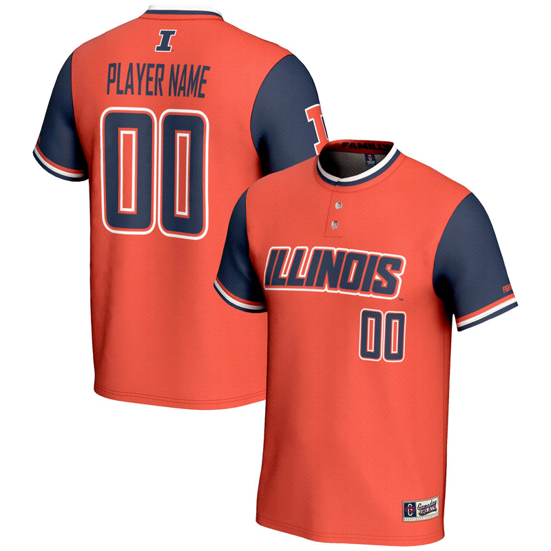 Illinois Fighting Illini NIL Pick-A-Player Lightweight Softball Jersey - Orange