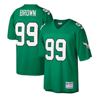Philadelphia Eagles Jerome Brown Kelly Green Big & Tall 1990 Retired Player Replica Jersey
