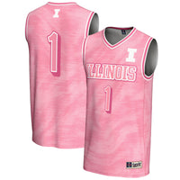 #1 Illinois Fighting Illini Lightweight Basketball Jersey - Pink