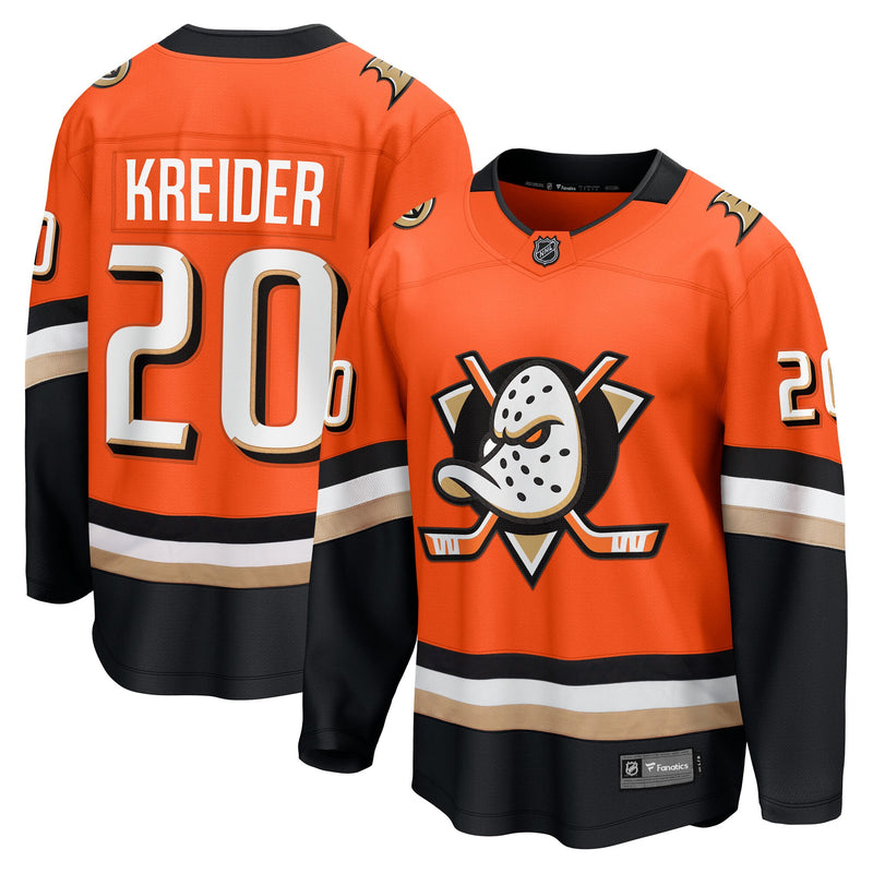 Anaheim Ducks Chris Kreider Orange Home Breakaway Jersey