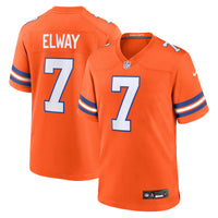 Denver Broncos John Elway Orange Mile High Collection 1977 Throwback Retired Player Game Jersey