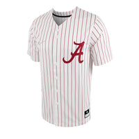 White/Crimson Alabama Crimson Tide Pinstripe Replica Full-Button Baseball Jersey