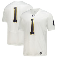 Notre Dame Fighting Irish #1 Replica Football Jersey - White