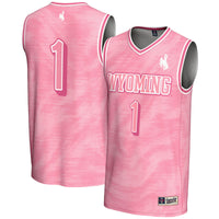 #1 Wyoming Cowboys Lightweight Basketball Fashion Jersey - Pink