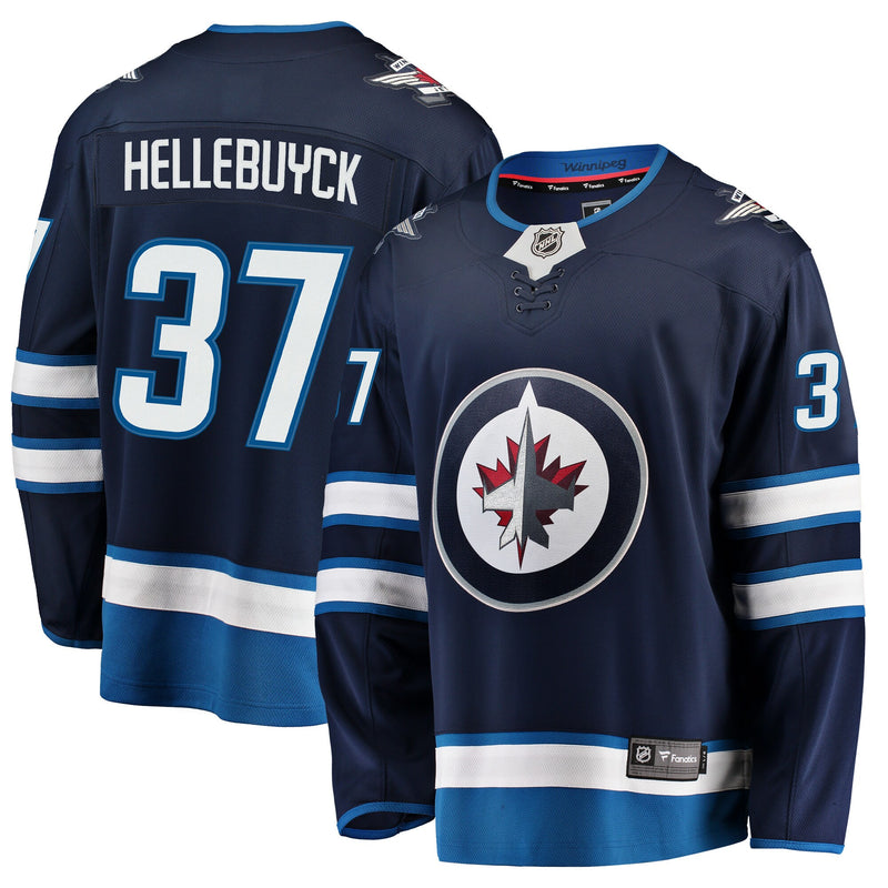Winnipeg Jets Connor Hellebuyck Navy Breakaway Replica Jersey