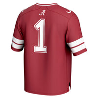 #1 Alabama Crimson Tide Lightweight Collegiate Football Fashion Jersey - Crimson