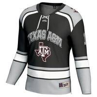 #12 Texas A&M Aggies Hockey Fashion Jersey – Black