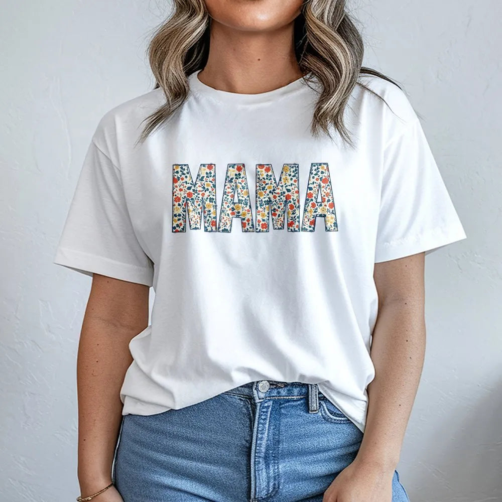 Floral Mama T-Shirt | Vintage Wildflower Lettering Design | Premium Cotton | Mother's Day Gift for Mom