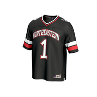 #1 Northeastern Huskies Lightweight Collegiate Football Fashion Jersey - Black