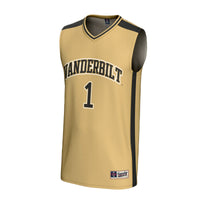 #1 Vanderbilt Commodores Lightweight Collegiate Basketball Fashion Jersey - Gold