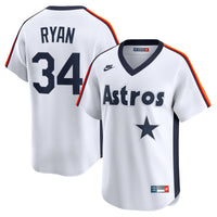 Houston Astros Nolan Ryan White Throwback Cooperstown Collection Limited Jersey