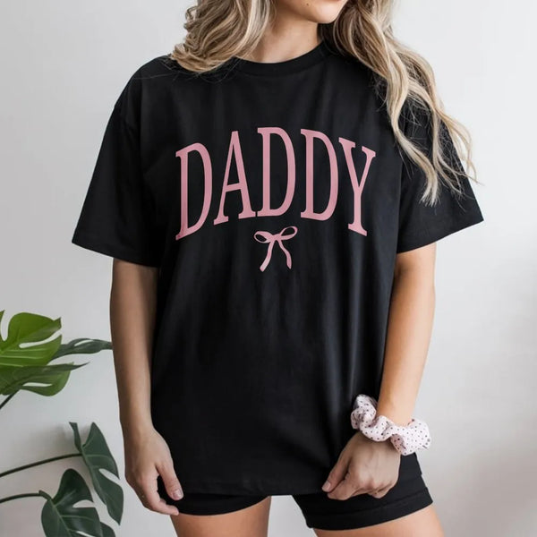 Daddy T-Shirt | Trendy Coquette Bow Graphic | Premium Soft Cotton | Father's Day 2026 Gift for New Dad