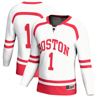 Boston University Lightweight Collegiate Hockey Fashion Jersey - White