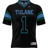 #1 Tulane Green Wave Football Jersey - Black