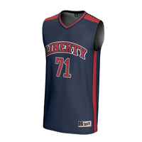 #71 Liberty Flames Lightweight Collegiate Basketball Fashion Jersey - Navy