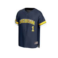 Michigan Wolverines Pick-A-Player Baseball Fashion Jersey - Navy