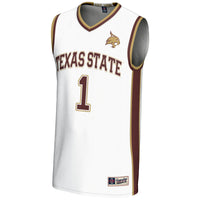 #1 Texas State Bobcats Lightweight Basketball Jersey - White