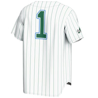 #1 Tulane Green Wave Lightweight Baseball Jersey - White