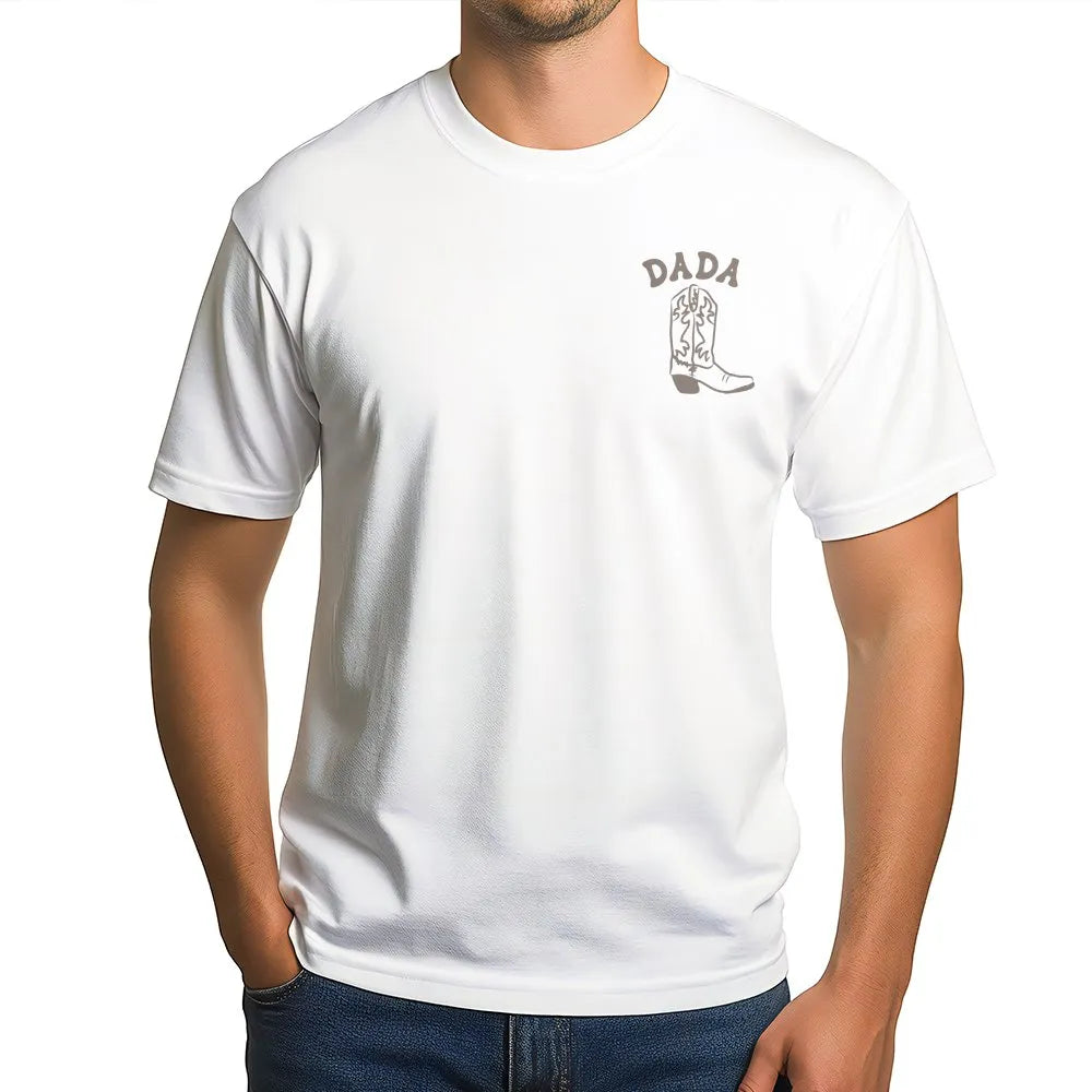 Dada Cowboy Boot Shirt | Minimalist Western Graphic Tee | Soft Cotton Tee | Fathers Day Gift for New Dad