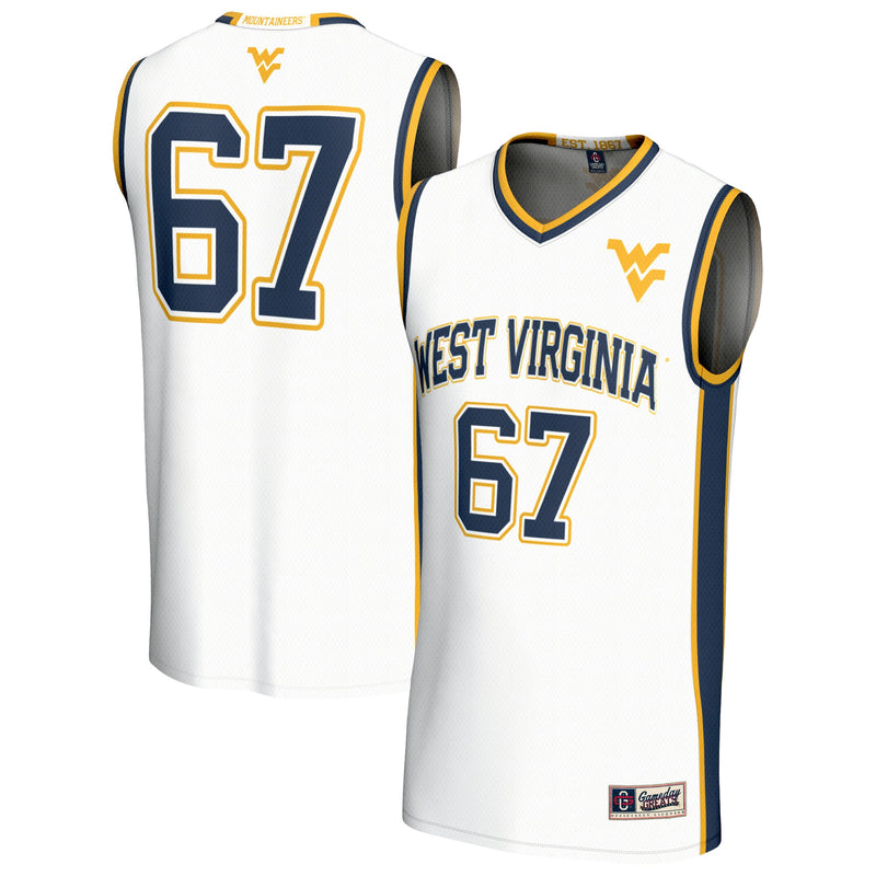 West Virginia Mountaineers Lightweight Collegiate Basketball Fashion Jersey - White