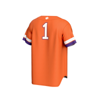 #1 Clemson Tigers Lightweight Collegiate Baseball Fashion Jersey - Orange