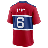 New York Giants Jaxson Dart Red Alternate Century Red Game Jersey