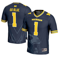 #1 Michigan Wolverines Icon Print Football Fashion Jersey - Navy