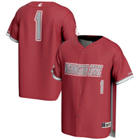 #1 Washington State Cougars Lightweight Baseball Jersey - Crimson