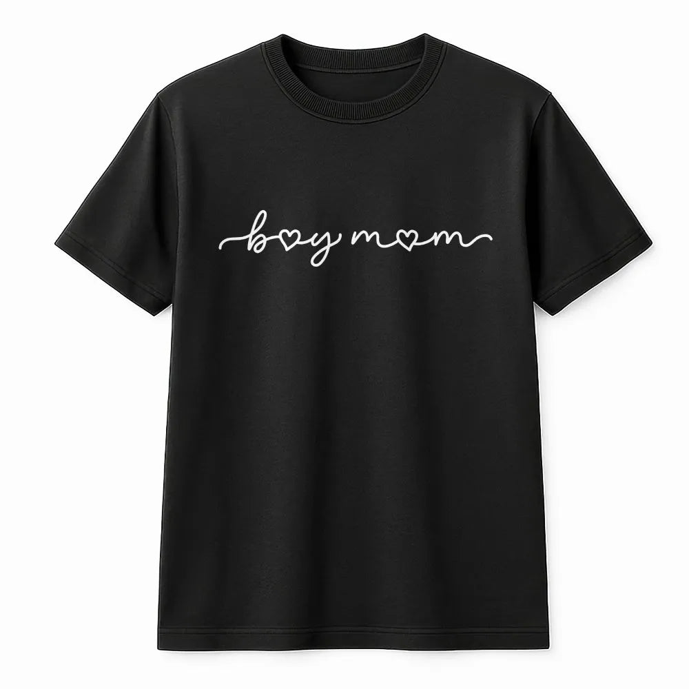 Boy Mom Sweatshirt | Minimalist Heart Script Design | Premium Soft Cotton Blend | Mother's Day Gift for Mom