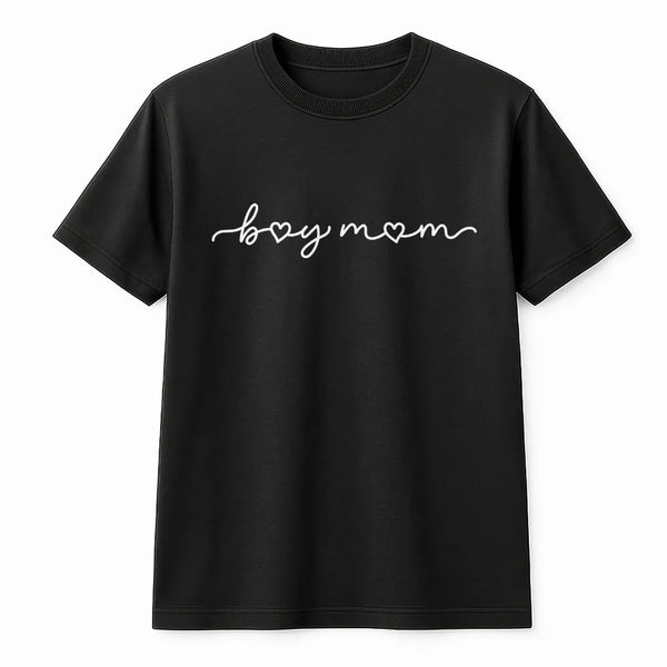 Boy Mom Sweatshirt | Minimalist Heart Script Design | Premium Soft Cotton Blend | Mother's Day Gift for Mom