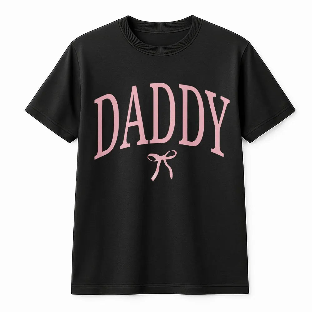 Daddy T-Shirt | Trendy Coquette Bow Graphic | Premium Soft Cotton | Father's Day 2026 Gift for New Dad