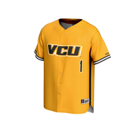 #1 VCU Rams Lightweight Baseball Fashion Jersey - Gold