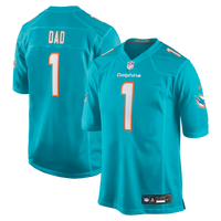 Miami Dolphins Number 1 Dad Aqua Game Jersey