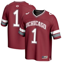 #1 UChicago Maroons Lightweight Collegiate Football Fashion Jersey - Maroon