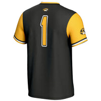 #1 Missouri Tigers Lightweight Softball Jersey - Black