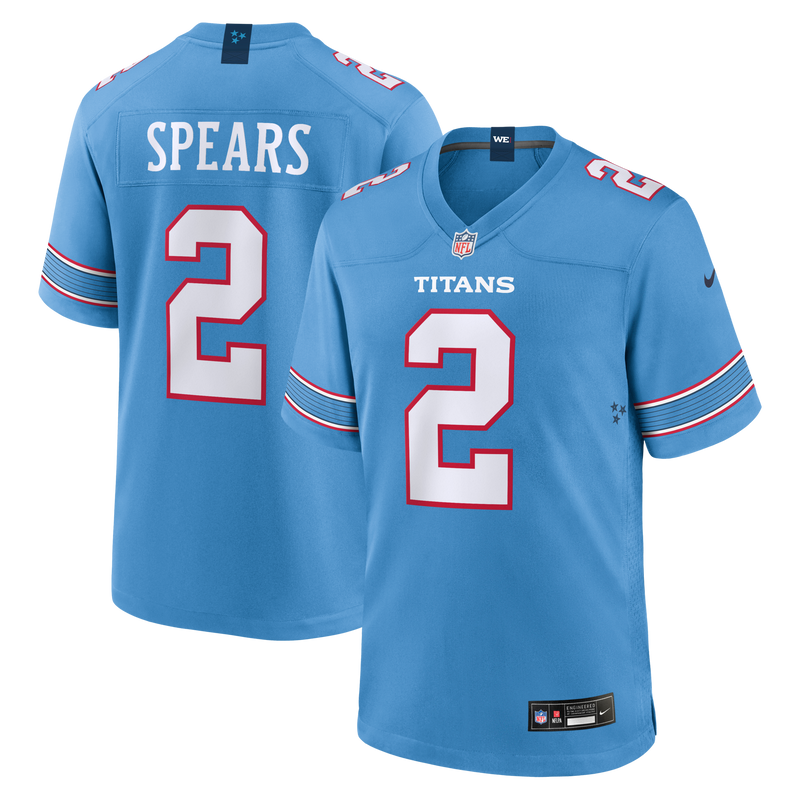 Tennessee Titans Tyjae Spears Light Blue Game Jersey