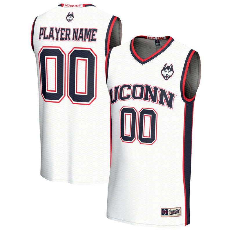 UConn Huskies Lightweight Collegiate Basketball NIL Pick-A-Player Fashion Jersey - White