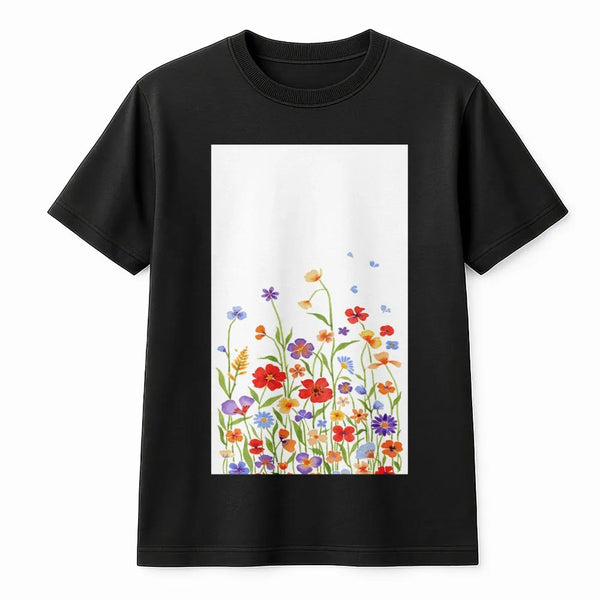 Wildflower T-Shirt | Watercolor Floral Meadow Graphic | Premium Cotton Tee | Botanical Garden Gift for Her