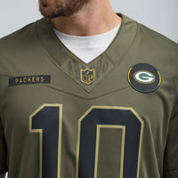 Green Bay Packers Jordan Love Olive 2025 Salute to Service Limited Jersey