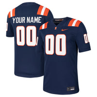 Illinois Fighting Illini Custom Football Game Jersey - Navy