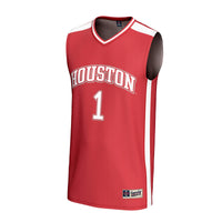 #1 Houston Cougars Lightweight Basketball Fashion Jersey - Red