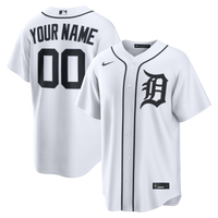 Detroit Tigers White Home Replica Custom Jersey