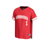 #1 Nebraska Huskers Lightweight Collegiate Baseball Fashion Jersey - Scarlet