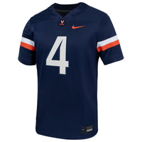 Chandler Morris Virginia Cavaliers Home NIL Football Game Jersey - Navy