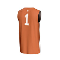 #1 Texas Longhorns Lightweight Basketball Fashion Jersey - Texas Orange