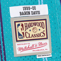 Charlotte Hornets Baron Davis 1999 Swingman Road Authentic Jersey - Teal