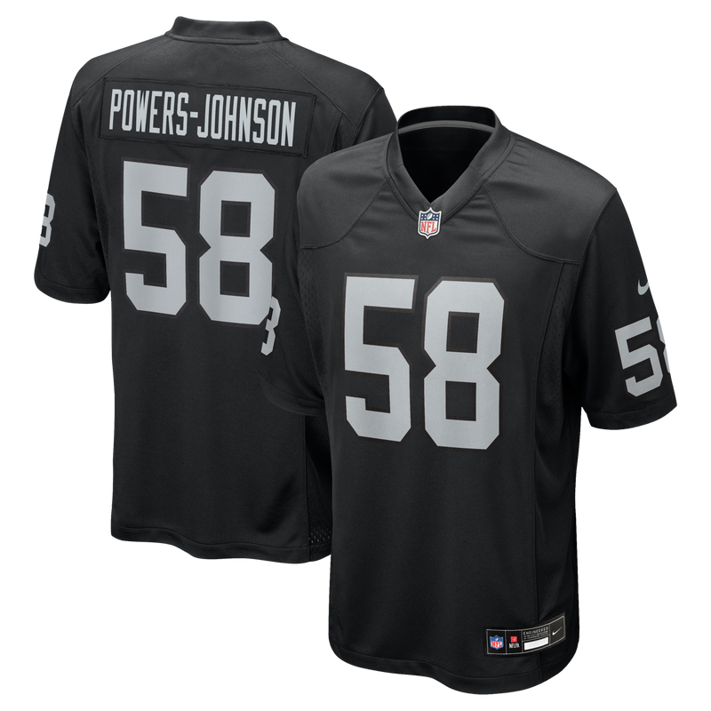 Las Vegas Raiders Jackson Powers-Johnson Black Team Game Jersey