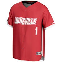 #1 Louisville Cardinals Lightweight Baseball Fashion Jersey - Red