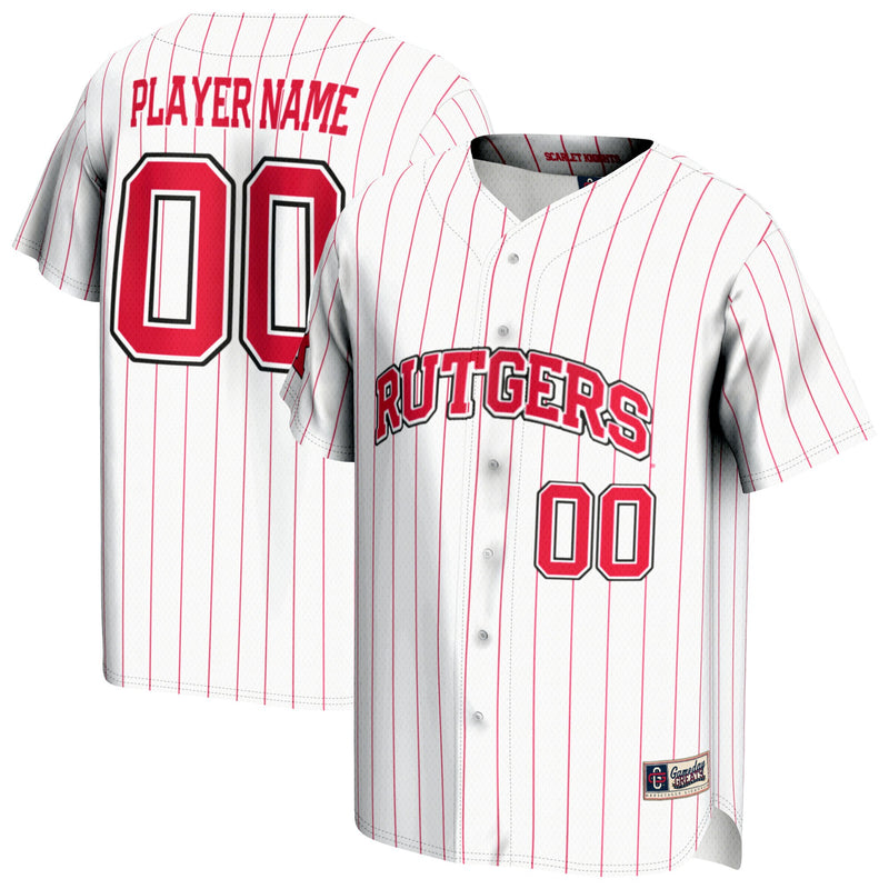 Rutgers Scarlet Knights NIL Pick-A-Player Lightweight Baseball Jersey - White